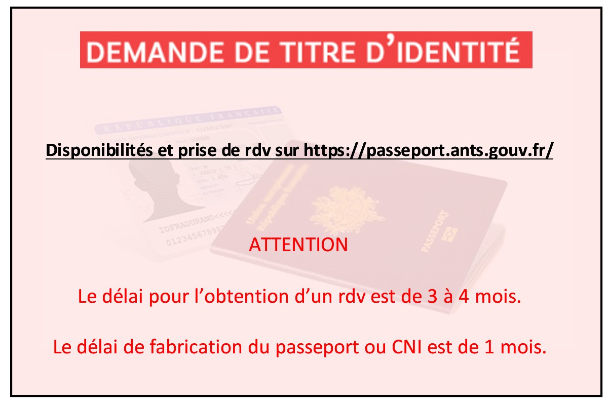 Délai Passeportet carte identité