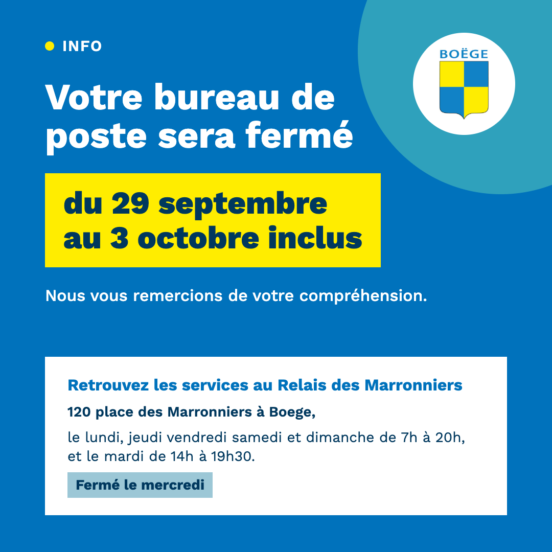 Fermeture du bureau de Poste